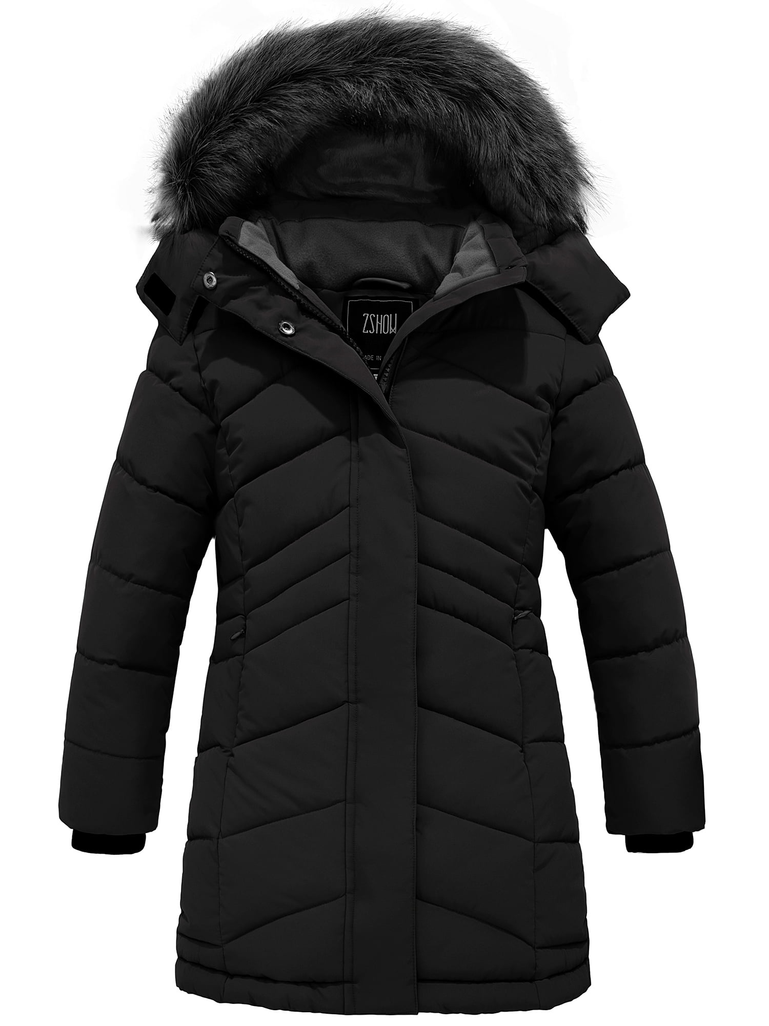 ZSHOW Girls' Puffer Coat Warm Puffer Jacket with Hood Winter Outerwear ...