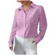 thumbnail image 3 of TaTaai Women's Loose Fit Blouse Long Sleeve Solid Color Pearl Button Collar Design Casual Office Shirt Fashion Polyester Top Gift, 3 of 6