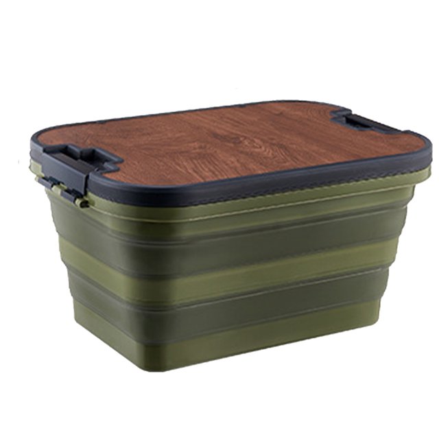 Camping Storage Organizer Box, Collapsible Large Capacity Camping Hand Basket For Outdoor