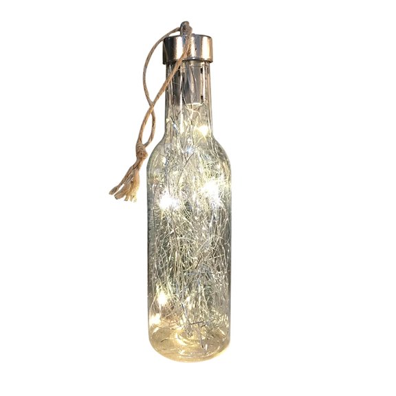 Mouliraty Merry Christmas LED Glass Ball Lights, Battery Operated, Clear Bottle String Lights for Christmas Decorations, Warm White, Indoor & Outdoor Use