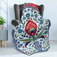 thumbnail image 4 of Turkish Pattern Soft Flannel Fleece Throw Blanket, Floral Nature Art Motifs from Istanbul Abstract Plant in a Vase, Cozy Plush for Indoor and Outdoor Use, 50" x 70", Blue Green Scarlet, by Ambesonne, 4 of 5