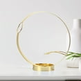 thumbnail image 3 of Metal Single Tabletop Wine Rack – Freestanding Countertop Decorative Wine Bottle Holder, Unique Wine Gifts and Accessories for Wine Lovers (Gold), 3 of 12