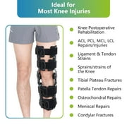 Komzer Hinged ROM Knee Brace with Double Side Stabilizers & Locking Dials, Post Op Knee Immobilizer for Arthritis ACL MCL PCL Meniscus Tear Injurie/Knee Pain Medical Orthopedic Support