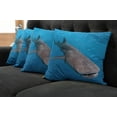 thumbnail image 5 of Ambesonne Ocean Throw Pillow Cover 4 Pack, Swimming Whale Sea, 16", Dimgray Blue, 5 of 5