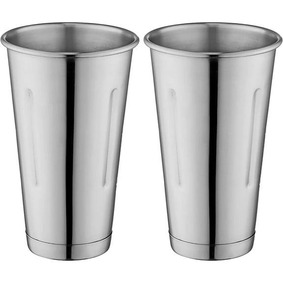 Soro Essentials- Set of 2 Stainless Steel 30 oz. Malt Milkshake Mixing Cup- Milkshake Cups Immersion Hand Blender Malt Cups Stackable Durable Cup Chilling Glasses for Home and Bar