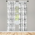 thumbnail image 2 of Ambesonne Floral 4-Panel Curtains, Simple Greyscale Botanical, 56"x95", Pale Grey and Coconut, 2 of 4