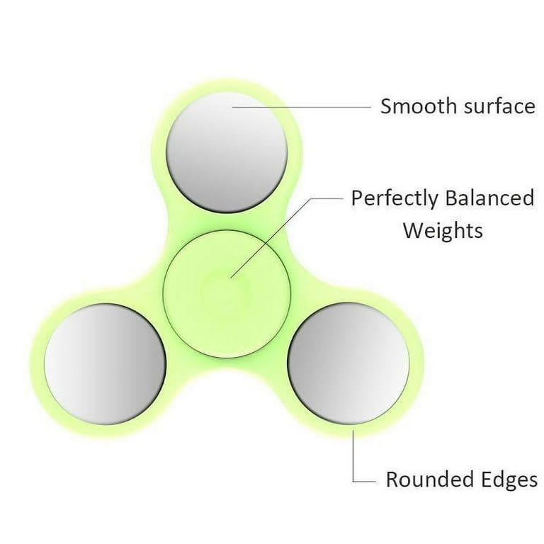 Light Up Color Flashing LED Fidget Spinner Tri-Spinner Hand Spinner Finger  Spinner Toy Stress Reducer for Anxiety and Stress Relief - Green