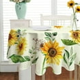thumbnail image 2 of Oval Sunflower Tablecloth 60x84 inches, Waterproof Wrinkle Resistant Durable Polyester Table Cover Spring Summer Watercolor Floral Tablecloth for Indoor and Outdoor, Holiday Kitchen Dining and Parties, 2 of 6