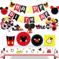 thumbnail image 2 of Disney Mickey Mouse Birthday Party Decorations Disposable Plate Napkin Cup Tablecloth Christmas Tableware Kids Dinner Sets Gao Jinjia LED, 2 of 2