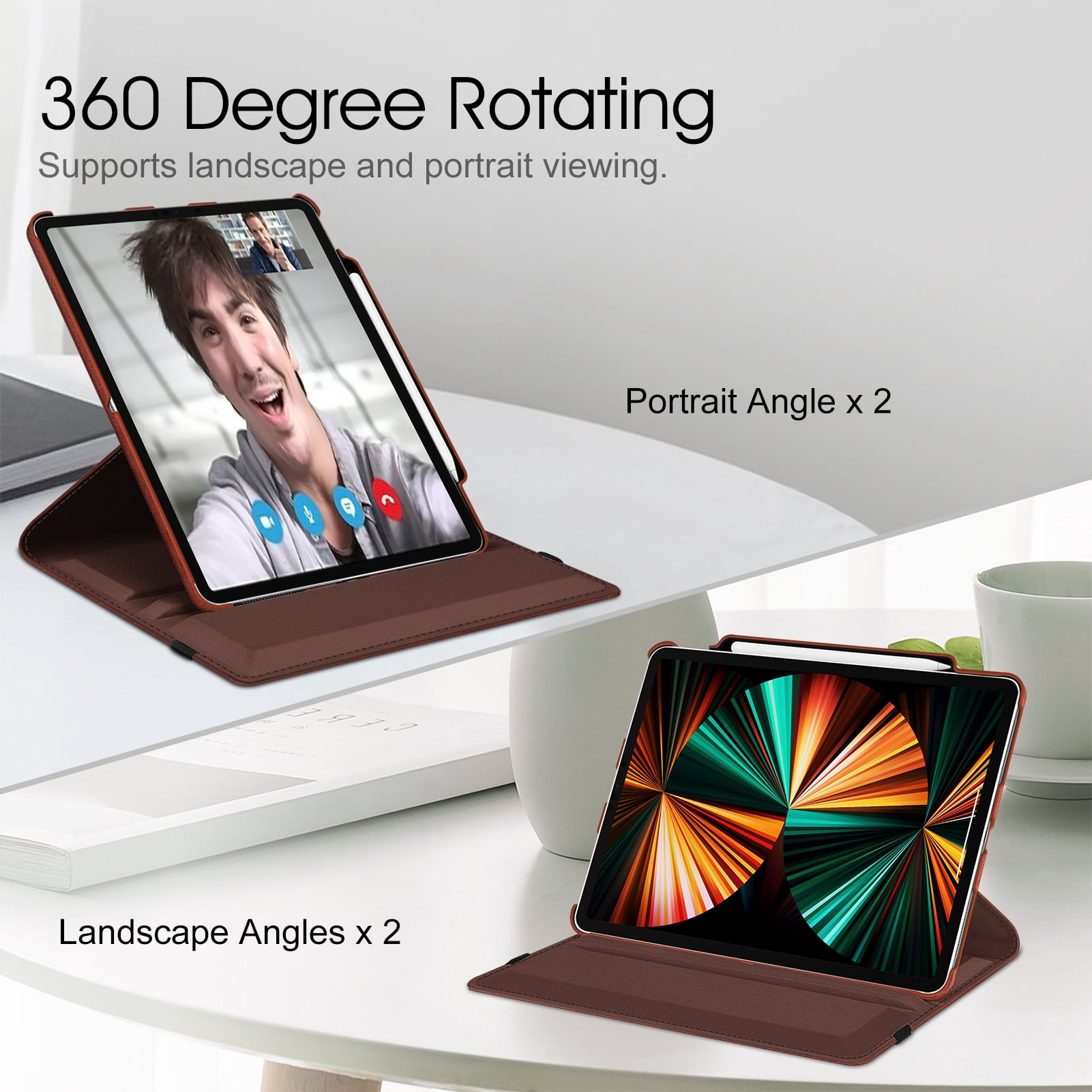 Fintie Swivel Case for iPad Pro 12.9 (2021/2020/2018) - 360 Degree Rotating Protective Cover w/Pencil Holder for iPad Pro 12.9-inch 5/4th/3rd Generation