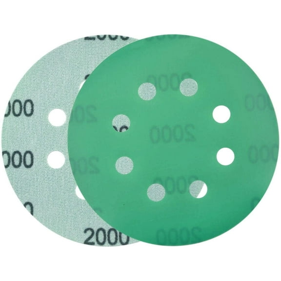 SATC 50Pcs 5 inch Sanding Discs 2000 Grit Wet Dry Sandpaper Hook Loop Orbital Sander