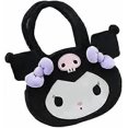 thumbnail image 1 of Kids Kuromi Plush Toddler Travel Preschool Shoulder Handbag for Kindergarten Girls Gift(Color: Black), 1 of 2