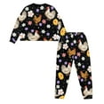 thumbnail image 5 of Yuyamidu Chicken Women Pjs Sets Long Sleeve Nightwear 2 Pieces Colorful Floral Pajamas Top and Pants with Pockets Fall Spring Winter Clothing Warm Home Sleepwear Size M, 5 of 7
