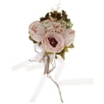 thumbnail image 3 of Ramo de novia de boda con flores de peonía para decoración de iglesias y hogares. Rosa vintage, 3 of 9