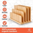 thumbnail image 6 of JumblWare Bamboo Desktop File Organizer, 4 Slot Wooden File Sorter, 6 of 7