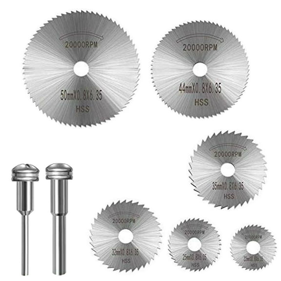 Spirastell Saw Blades,2pcs 1/8'' Mandrel Steel Disc Wheel 6pcs Set 2pcs Rotary Drill Steel Mandrel Rotary Drill 2pcs 18'' Mandrel