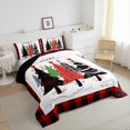 thumbnail image 3 of jejeloiu Christmas Tree Full Size Comforter Sets,Marry Xmas Bedding Comforter Set,Red Geometric Plaid Bedding Sets For Girl Boy,Ultra Soft Room Decoration Reversible,3pcs, 3 of 8