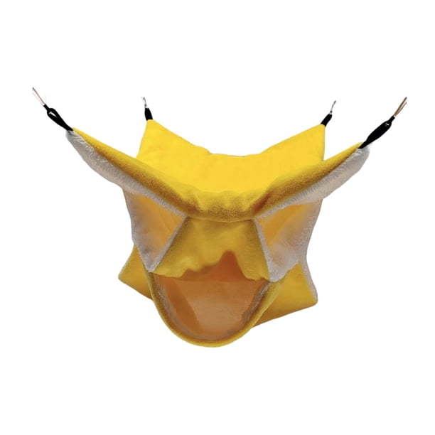 Hamaca pequeña para mascotas, hamaca de 3 capas, cama escondite, túnel de juguete, jaula suave y cálida, accesorios para Chinchilla, hurón planeador Amarillo Yinane Hamaca para hámster