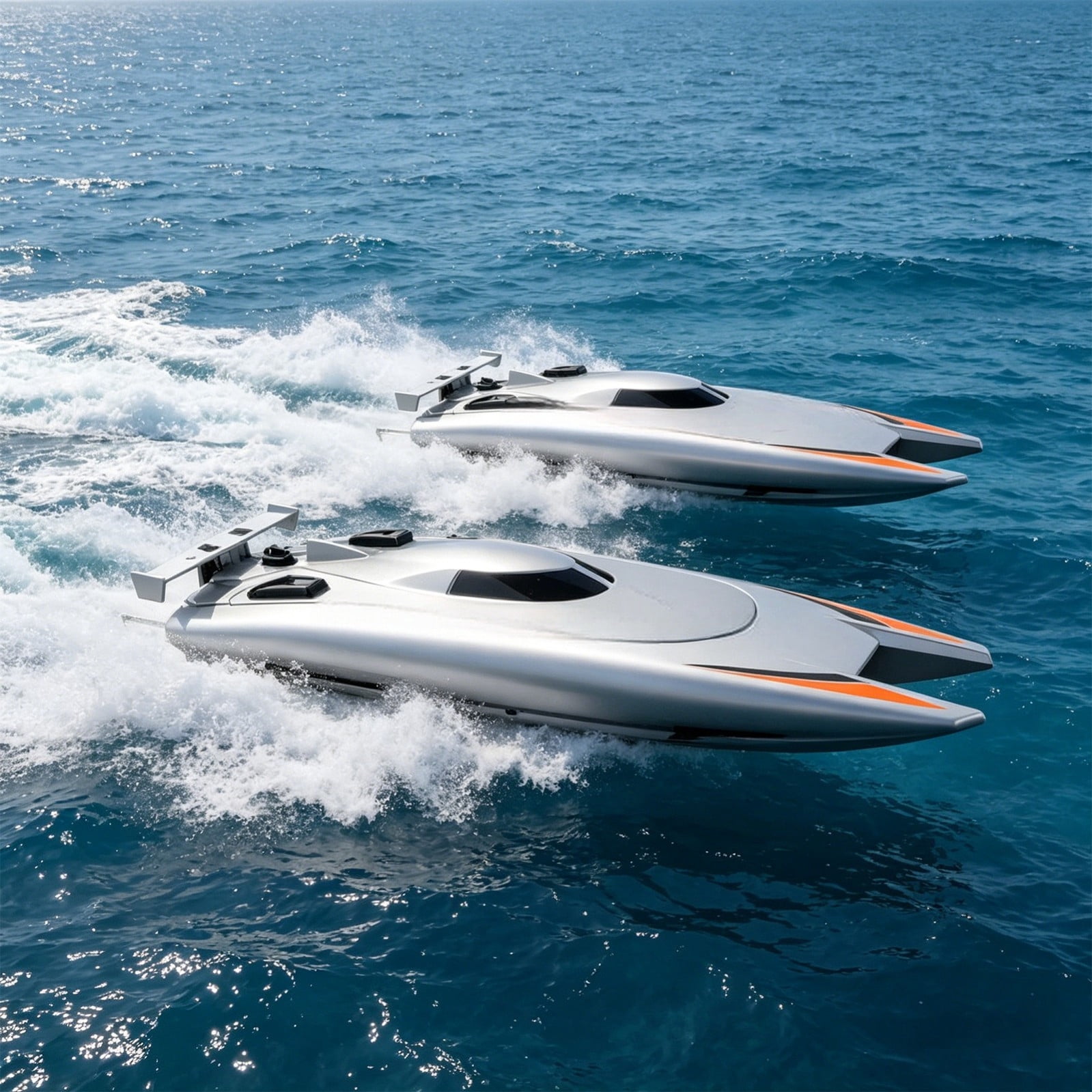 RC Boat High Speed 30+mph 2.4GHz Fast Racing Waterproof Toy for Pool,Silver