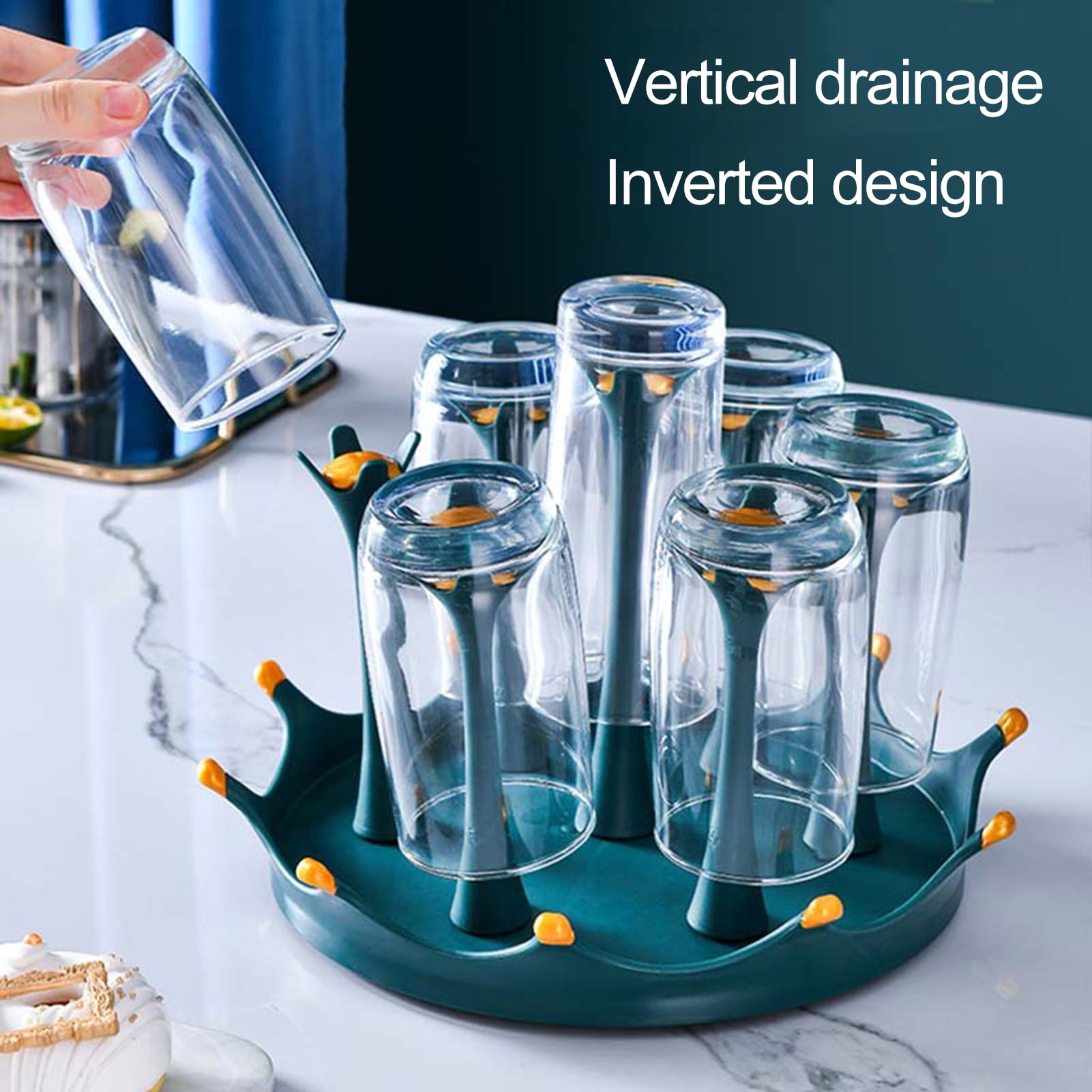 HomeLife Bottle Drying Rack 5/7/9-Digit Detachable Design Multifunctional Rotary Stand Dust-proof Vertical Drain Stainless Steel Cup Holder Feeding Bottle Drain Tray Household Supplies