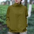 thumbnail image 5 of ELFINDEA Womens Coats Jackets for Women Solid Colored Hooded Long Sleeved , Windbreaker, Sun , Outdoor Sports Womens Tops Army Green S, 5 of 6