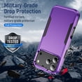thumbnail image 5 of Compatible with iPhone 17 Pro 6.3 Phone Case Tempered Glass Screen Protector Hybrid Rugged Shockproof Hard Protective Drop Proof Full Body Heavy Duty Mobile Cell Cover for i Phone17 i17 17Pro Purple, 5 of 8