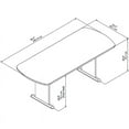 thumbnail image 5 of 79W x 34D Racetrack Oval Conference Table in Mocha Cherry - Engineered Wood, 5 of 6