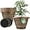 Gold, variant on DEA 16 Inch Large Planter Pot for Plants Indoor Outdoor, 4 Pack Plastic Flower Pots with Drainage Hole & Tray, Modern Decorative Garden Pot with Saucer, Plant Container for House