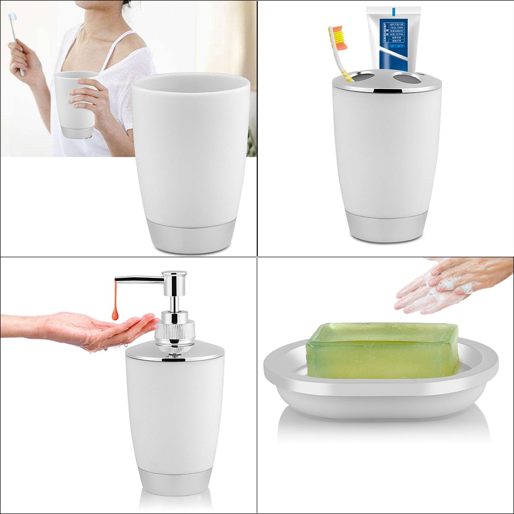OTVIAP 4Pcs/Set Bathroom Suit Accessories Includes Cup Toothbrush