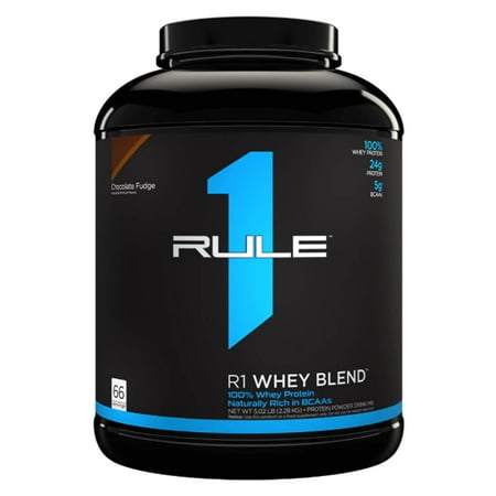 RULE 1 Whey Blend 66 serv Chocolate Fudge 100% Whey Protein Blend 5.02lb