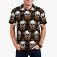 thumbnail image 2 of Balery Butterfly Skull Printed Men’s Short Sleeve Polo Shirt, Midweight Men's Shirt,Golf Polo shirts -X-Large, 2 of 8