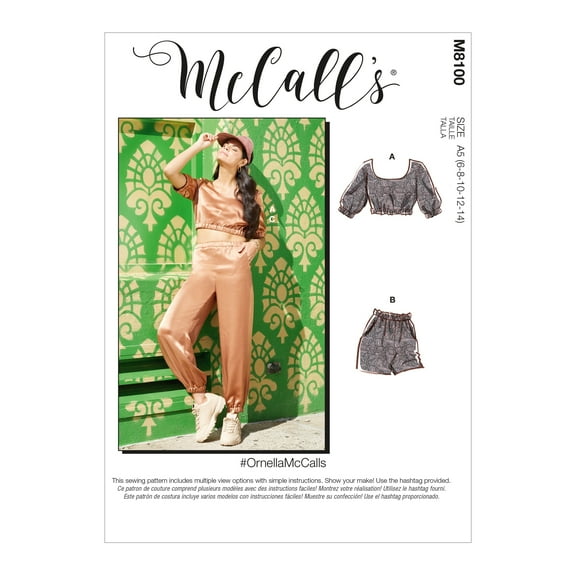 McCalls Sewing Pattern 8100 Tops, Trousers, Shorts