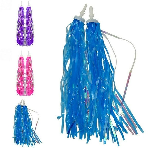 2 Pcs Children Bike Bicycle Handlebar Pvc Streamer Colorful Tassel Decor As Gift For Kids Attractive Decoration Optional Color Purple