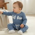 thumbnail image 3 of Enyan Little Brother Matching Outfits Newborn Baby Boy Sweatshirt Pants Set 2Pcs Fall Winter Clothes（Size 0-1 Months）, 3 of 7