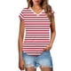 thumbnail image 1 of Eres Más Que una Camisa de Puntuación de Prueba Sexy de Manga Corta Lentejuelas Suelta Camisa de Blusa con Cuello en V, Poliéster, 1 of 8