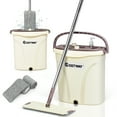 thumbnail image 1 of Costway Flat Squeeze Mop Bucket 2 Pcs Microfiber Pad Hand-Free Wringing, 1 of 10