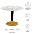 thumbnail image 5 of Modway Zinque 40" Round Terrazzo Dining Table in Gold White, 5 of 6