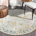 thumbnail image 7 of LR Home Viane Credo Blue/Taupe Vintage Floral Wool Round Rug, 8'6" Round, 7 of 7