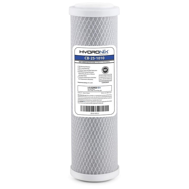 Filtro de Carbono Hydronix CB-25-1010 NSF Negro 10 Micras