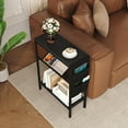 thumbnail image 4 of Narrow End Table with Storage - Modern 3-Tier Side Table for Small Spaces, 4 of 9