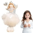 thumbnail image 2 of 8" White Net Dress Standing snowman Doll Fairy Christmas Tree Decoration Traditiona - Novelty Tabletop Ornament For Window Display & Home Festival Decor, 2 of 9