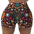 thumbnail image 2 of Rateoe Colorful Mexican2 Printed Power Workout Shorts for Women Tummy Control Squat Proof Ribbed Thick Seamless Scrunch Active Short-Small, 2 of 8