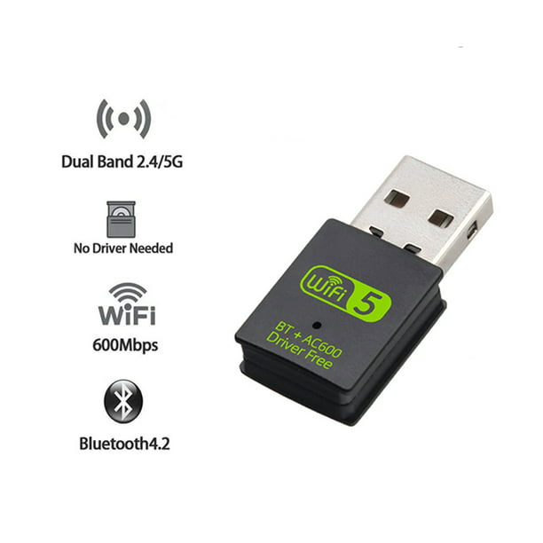 Vervorming Uitdrukking Communisme USB WiFi Adapter, Bluetooth Adapter for PC, 600Mbps Dual Band 2.4/5GHz  Wireless Network Card, USB WiFi Dongle for PC/Laptop/Desktop, Support  Windows XP/7/8.1/10 - Walmart.com