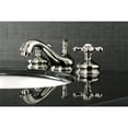 thumbnail image 2 of Kingston Brass KS1166AX Heritage Two-Handle 3-Hole Deck Mount Widespread Bathroom Faucet with Brass Pop-Up in Polished Nickel, 2 of 8