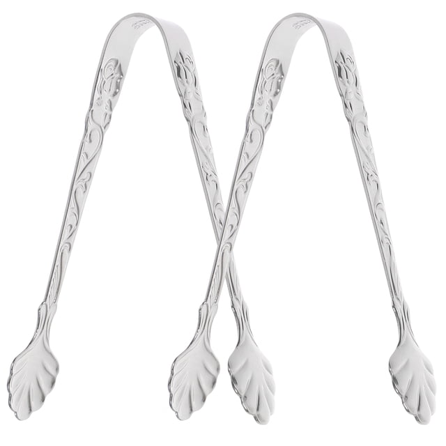 BRIGHTFUFU Pinzas para cubitos de hielo de acero inoxidable, pinzas para azúcar, pinzas para alimentos, pinzas para servir de cocina