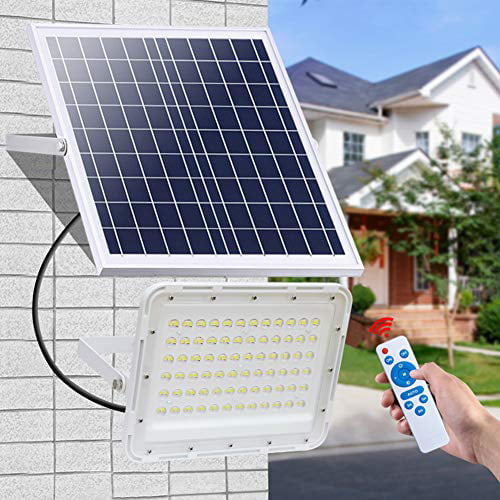 200W LED Solar Flood Lights,20000Lumens Street Flood Light Outdoor IP67  Waterproof with Remote Control Sensing Auto On/Off for Yard, Garden,  Gutter, 