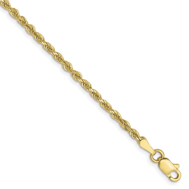 Leslie's 10K 2.5mm Diamond-Cut Rope Chain (Weight: 3.83 Grams, Length: 9 Inches)