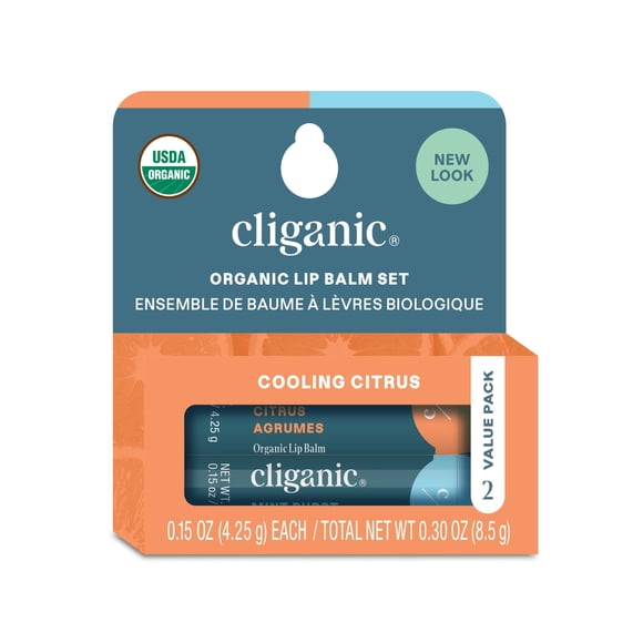 Bálsamo labial orgánico Cliganic 2 unidades sabor cítrico refrescante