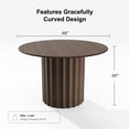 thumbnail image 3 of 46 in. Soild Wood Walnut Dining Table Round Kitchen Table, 3 of 5