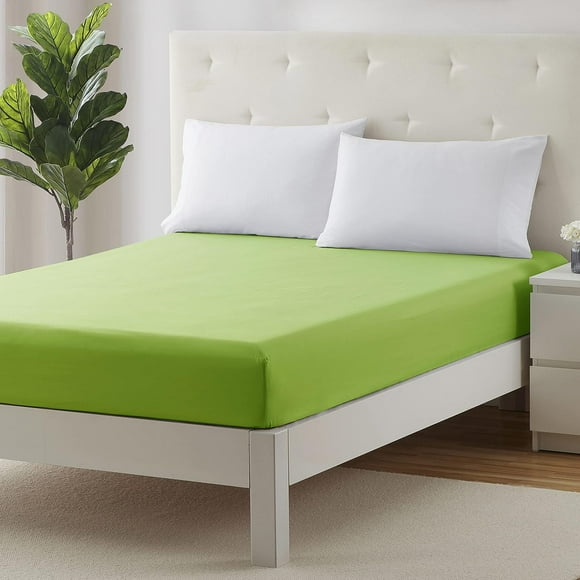 shiyou-Fitted Sheet, Extra Deep Pocket Fits Deep Mattress, Luxury Soft Fitted Sheet Only, Twin XL Garden Green
